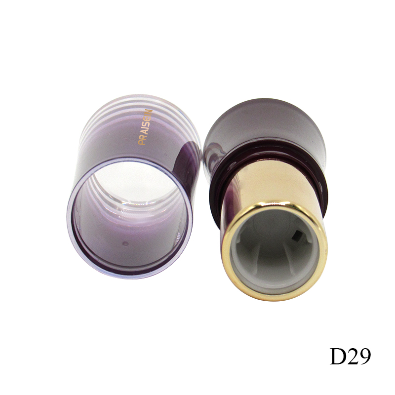 Wholesale purple plastic lipstick tubes cosmetic container plastic material empty lipstick packaging tube