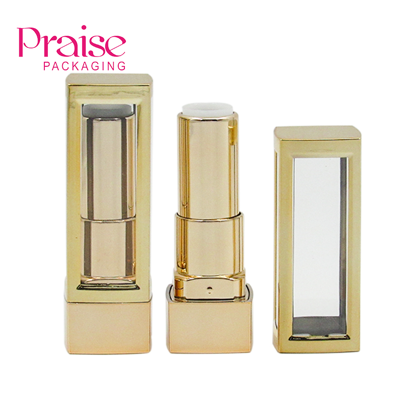 Manufacturers supply makeup lipstick empty tube, square plastic lipstick container cosmetic packaging