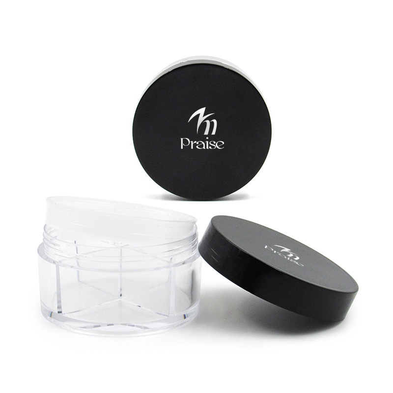 20/30g square round 4 color makeup loose powder empty case packaging, Cosmetic clear plastic powder case, Custom design logo