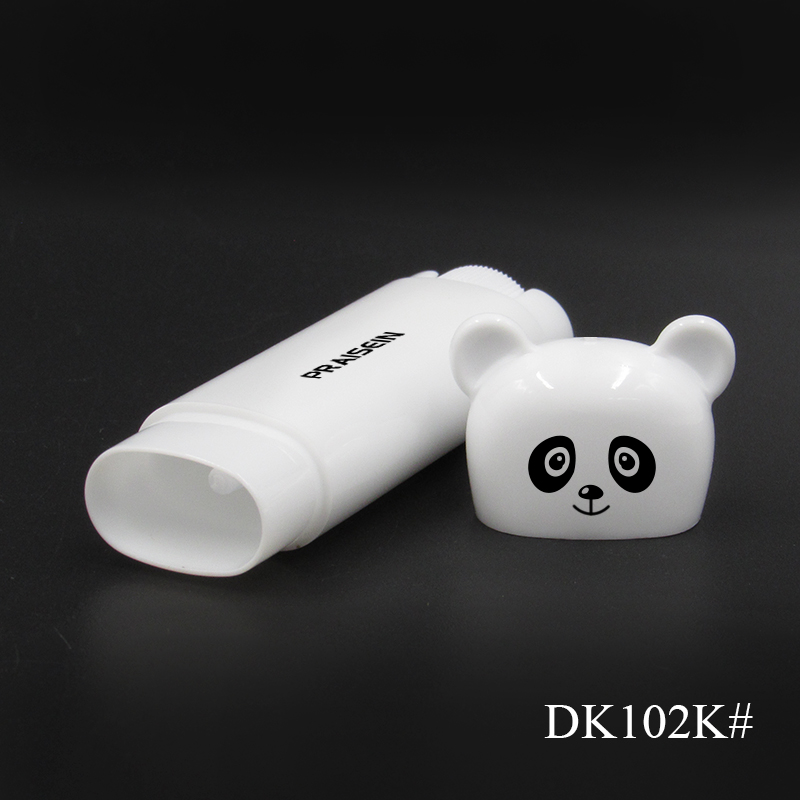 5g Cartoon Children lip balm tube cosmetic packaging, white plastic rotary empty lip balm container custom