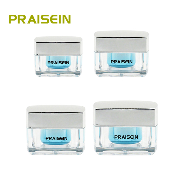 Wholesale high-quality square plastic skin care cream container customized logo Multi capacity empty acrylic cream jars