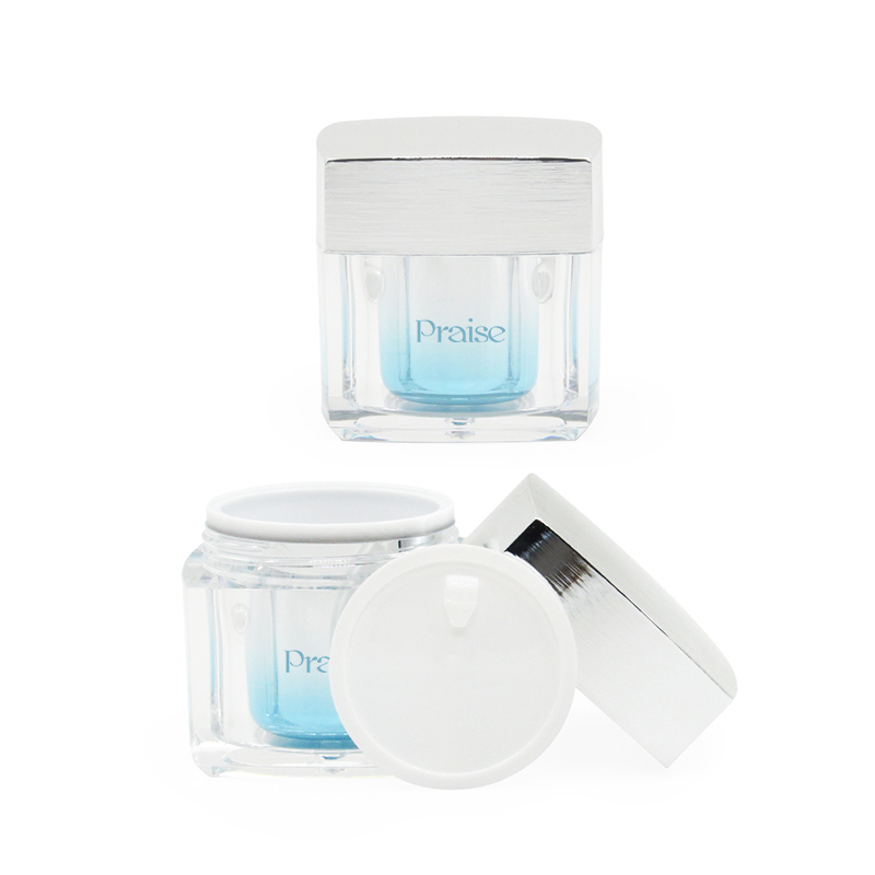 Wholesale high-quality square plastic skin care cream container customized logo Multi capacity empty acrylic cream jars