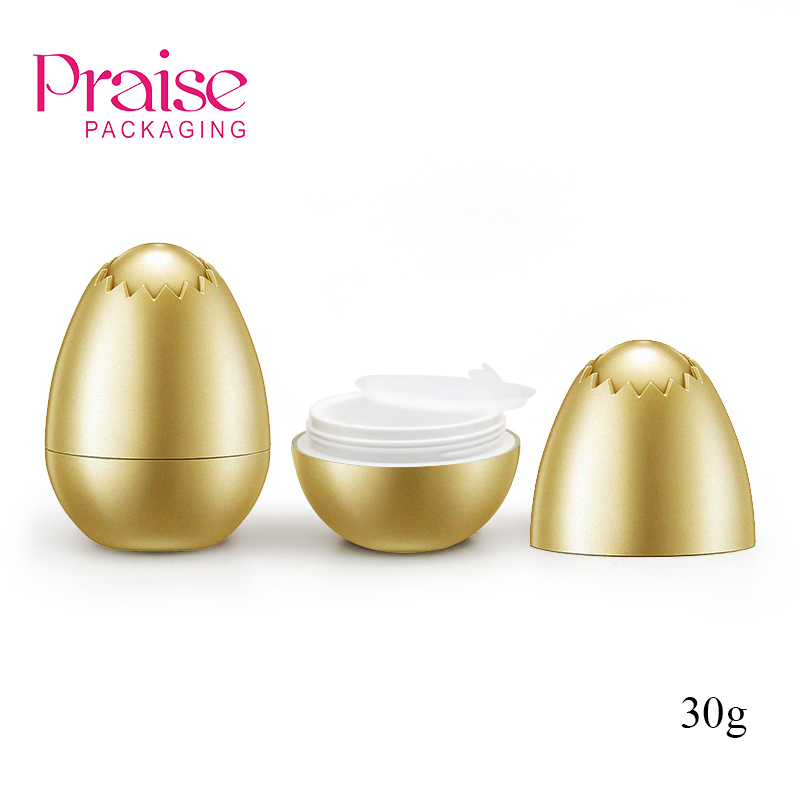 plastic Jar New item Luxury Creative Egg shape Double wall 30g empty cream jar, Facial skin care container packaging