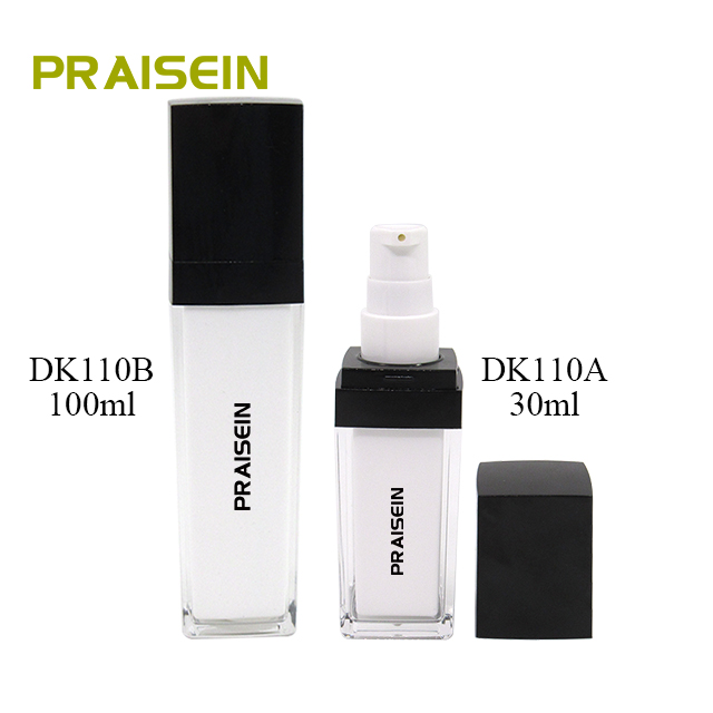 Hot selling wholesale skin care 30ml 100ml square double wall plastic bottle packaging, empty Toner lotion bottle set with pump