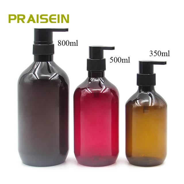 Factory price wholesale High capacity 350ml 500ml 800ml plastic Press type empty hair shampoo bottle with pump