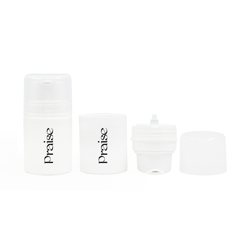 Simple white airless pump vacuum lotion bottles, 30ml/50ml/80ml/100ml/150ml round PP plastic skin care cream container packaging