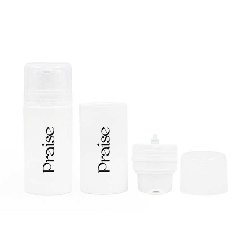 Simple white airless pump vacuum lotion bottles, 30ml/50ml/80ml/100ml/150ml round PP plastic skin care cream container packaging