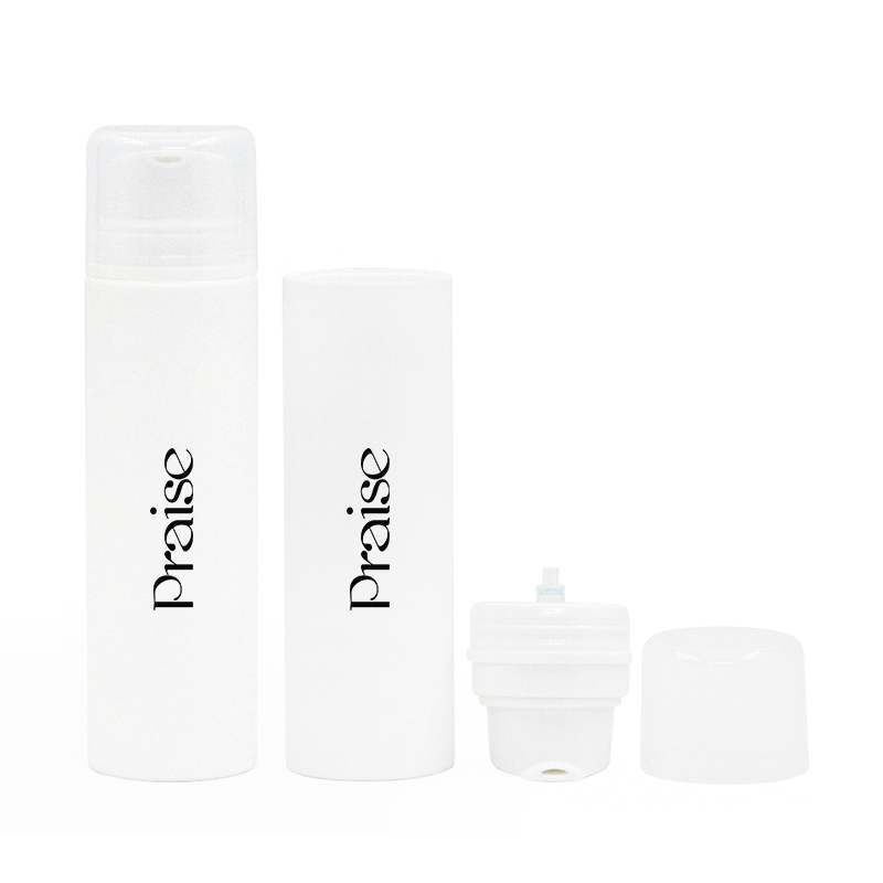 Simple white airless pump vacuum lotion bottles, 30ml/50ml/80ml/100ml/150ml round PP plastic skin care cream container packaging