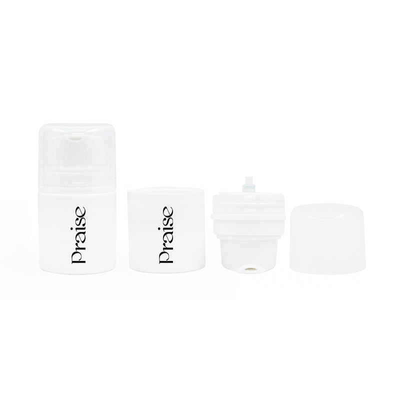 Simple white airless pump vacuum lotion bottles, 30ml/50ml/80ml/100ml/150ml round PP plastic skin care cream container packaging