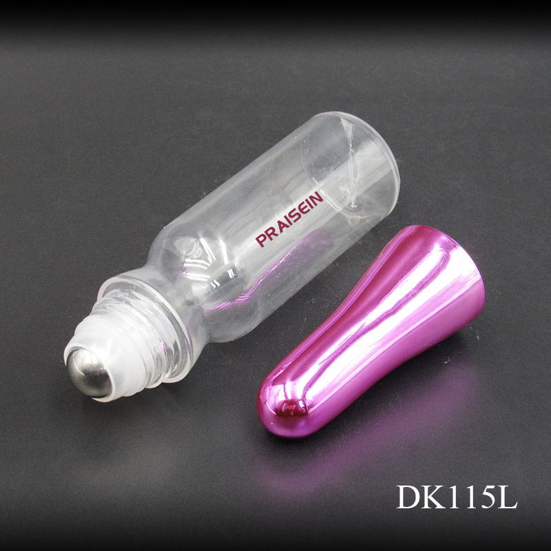 Wholesale 15ml plastic perfume roller bottle with stainless steel metal ball cosmetic bottle