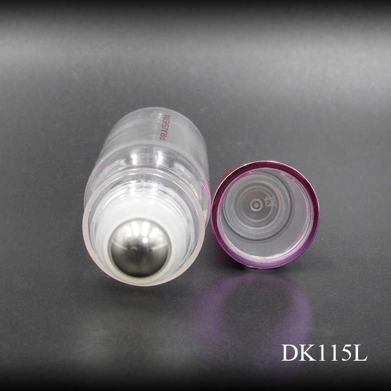 Wholesale 15ml plastic perfume roller bottle with stainless steel metal ball cosmetic bottle