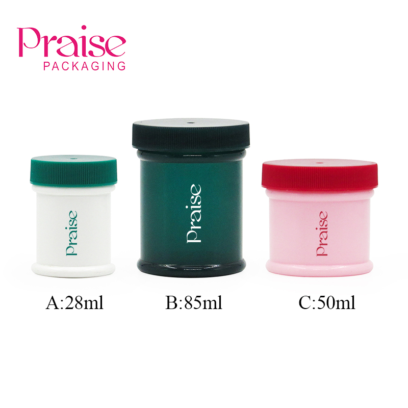 Simple design of 28ml/50ml/85ml PP plastic wide mouth cream jar packaging, suitable for ointment, repair cream, hand cream, etc