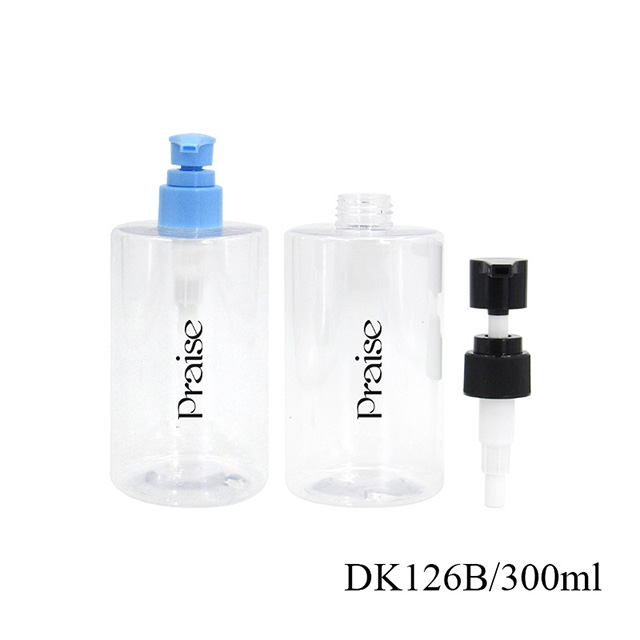 Wholesale custom empty transparent Shampoo Conditioner bottle with pump, 300ml/500ml Cute cow pattern plastic bottle packaging