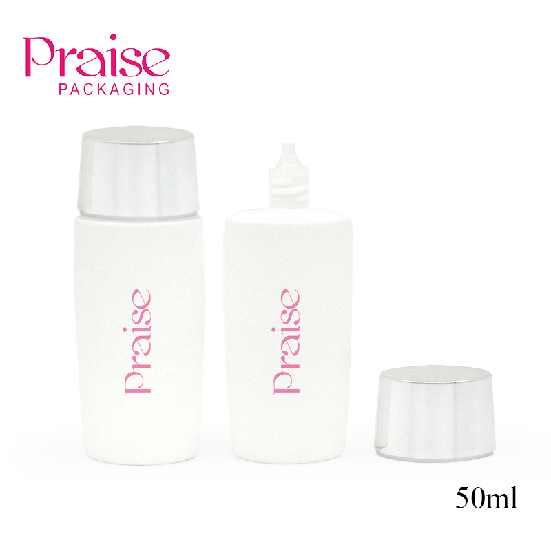 Manufacturers customized 50ml can fill PE white plastic extrusion bottle container, for cosmetic sunscreen lotion