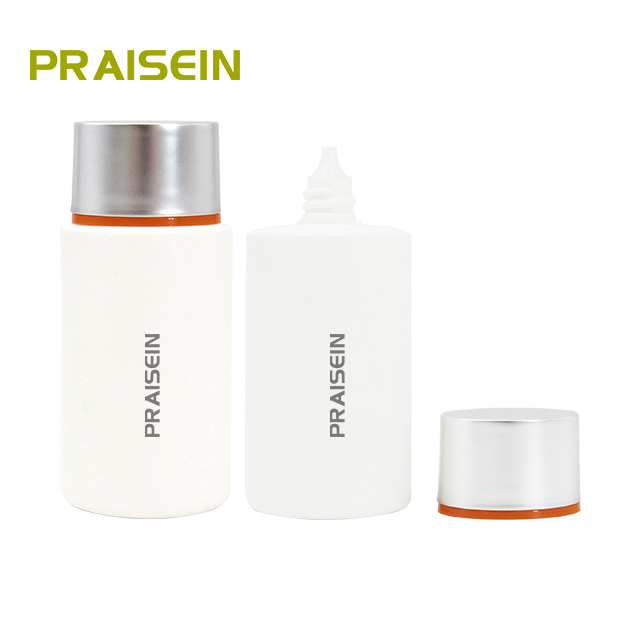 Manufacturer processing 50ml liquid sunscreen bottle, white PE plastic leak-proof extrusion bottle cosmetics lotion container