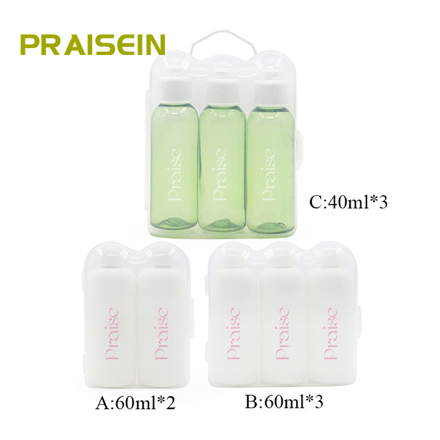 120ML/180ML 3 in 1 travel wash protect bottle set,hand washing liquid bottle , reusable clamshell cosmetic lotion container