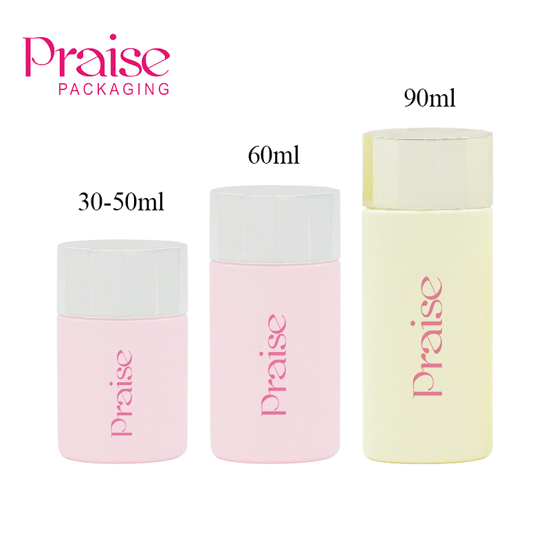 Quality good portable sunscreen plastic empty bottle 30ml/60ml/90ml BB cream lotion container cosmetic packaging custom logo