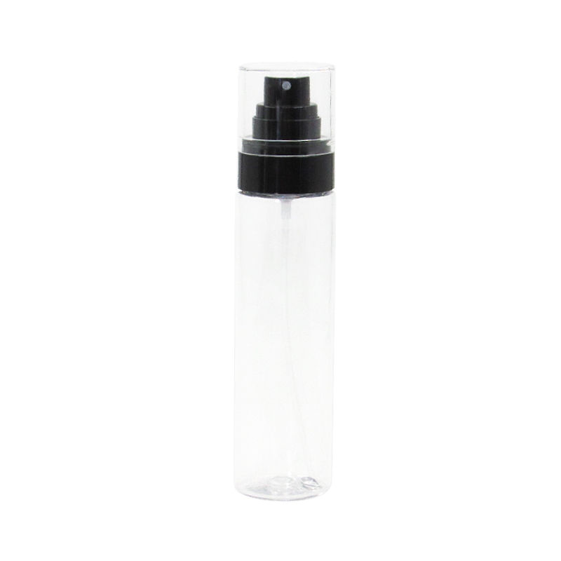 Sales 100ml empty can be filled make up water spray bottle PET transparent nozzle bottle with fine mist pump skin care packaging