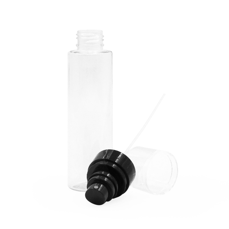 Sales 100ml empty can be filled make up water spray bottle PET transparent nozzle bottle with fine mist pump skin care packaging