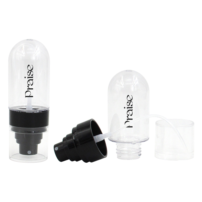 Customized transparent fine mist spray bottle high quality 80ml/120ml/150ml with pump round empty PET plastic bottle container