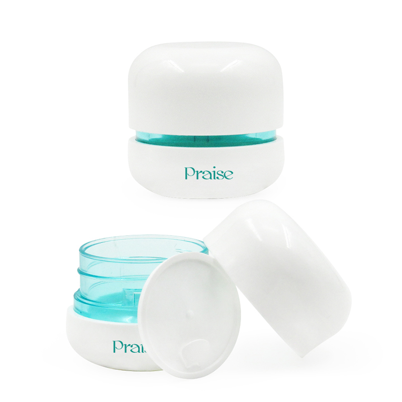 Newly designed 30ml/50ml white plastic jar with dome lid, PP plastic wide mouth double wall skin cream container packaging