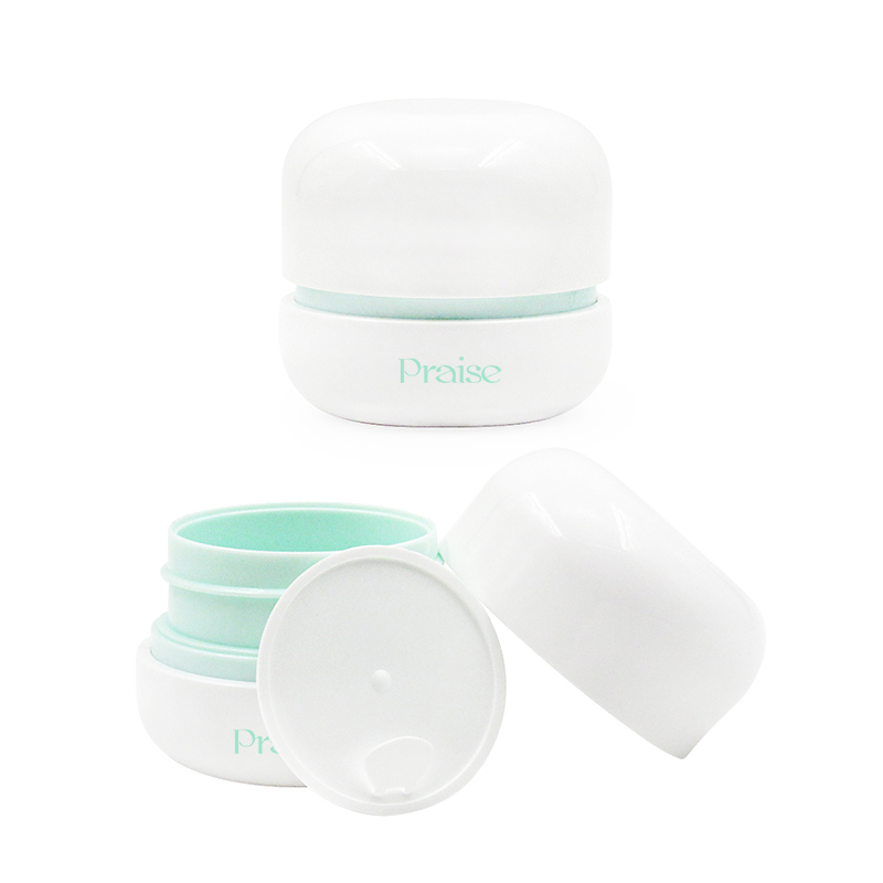 Newly designed 30ml/50ml white plastic jar with dome lid, PP plastic wide mouth double wall skin cream container packaging