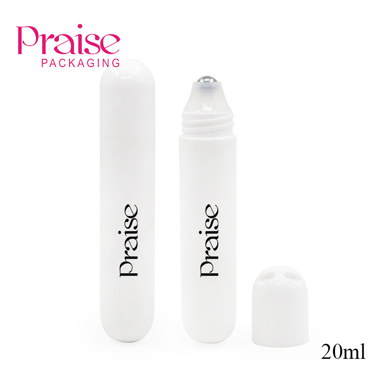 Source manufacturer customized 20ml empty portable anti-itch roller bottle, white plastic essential oil container packaging