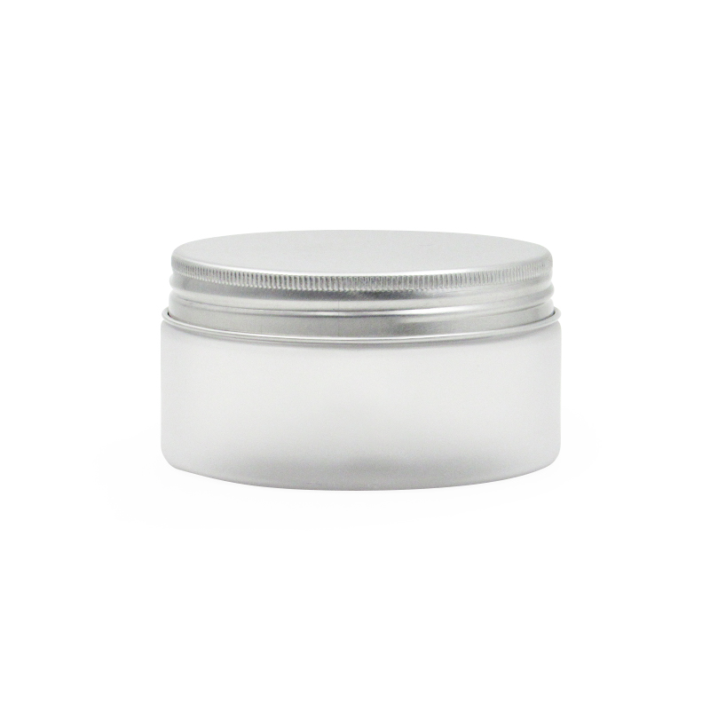 200ml round empty skin care packaging face cream bottle/scrub container, PET wide mouth plastic jar with aluminum cover