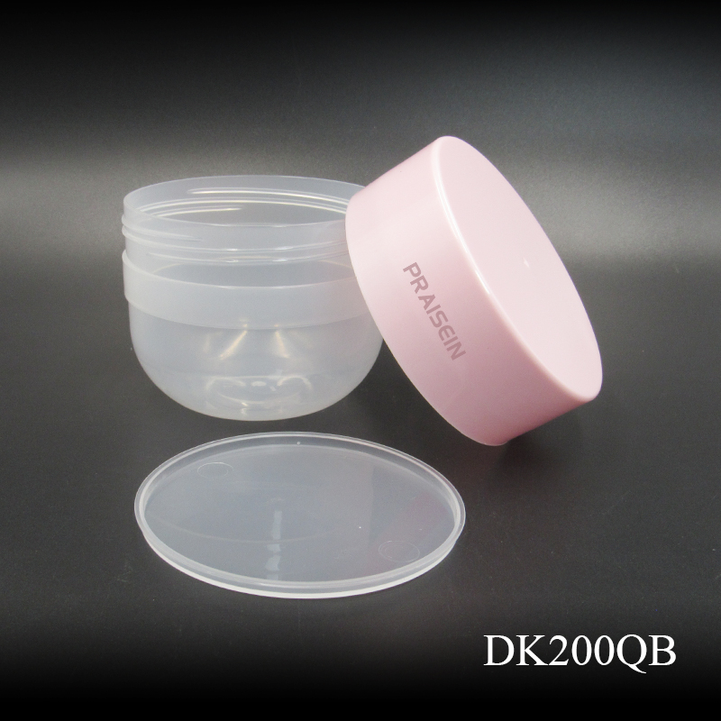 Transparent PP plastic jar 200g capacity empty skin care face cream jar weight 40g cream cosmetic container