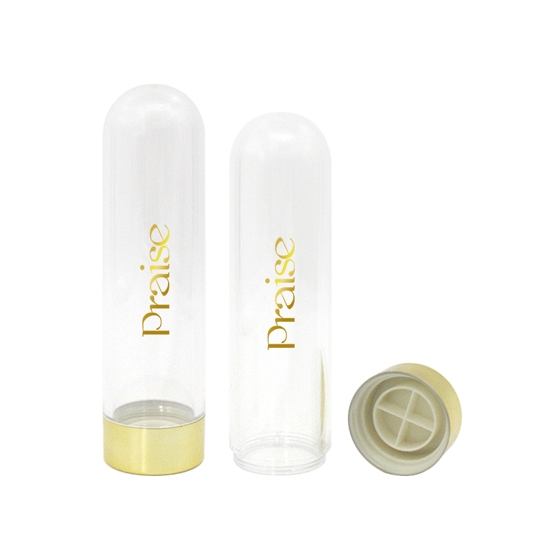 Source factory wholesale transparent plastic packaging bottle round screw lid essence capsule bottle