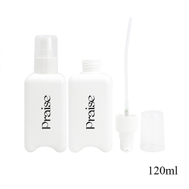 Empty skin care packaging bottle custom printed pattern square children's face cream jars, white plastic lotion pump bottle set