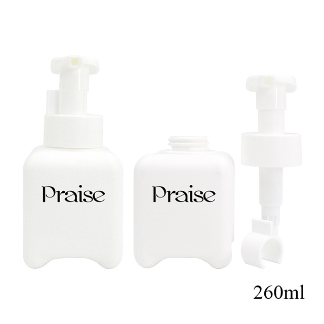 Empty skin care packaging bottle custom printed pattern square children's face cream jars, white plastic lotion pump bottle set