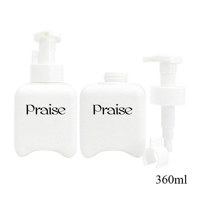 Empty skin care packaging bottle custom printed pattern square children's face cream jars, white plastic lotion pump bottle set