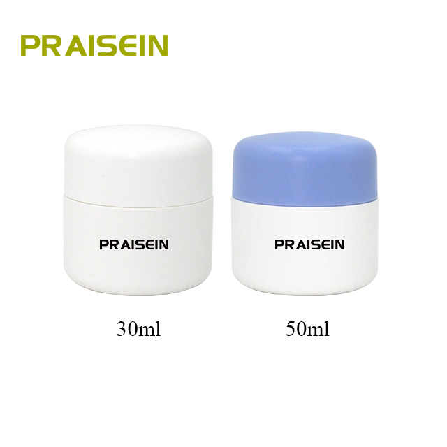 Factory wholesale white plastic facial cream packaging container 30ml 50ml round empty cosmetic cream jars