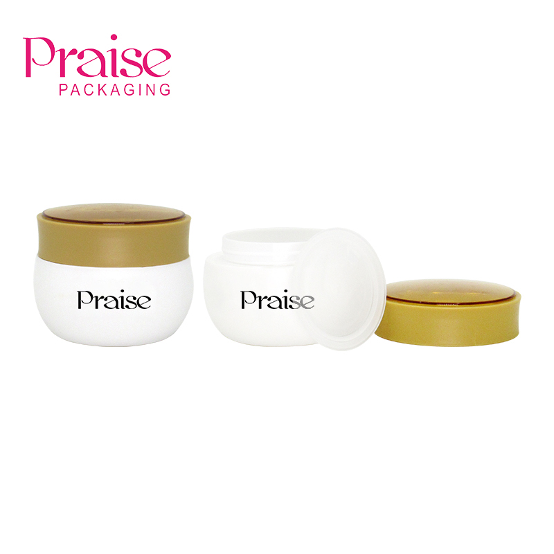 50ml white PP plastic wide mouth face cream container custom empty cosmetics cream jar packaging, accept custom