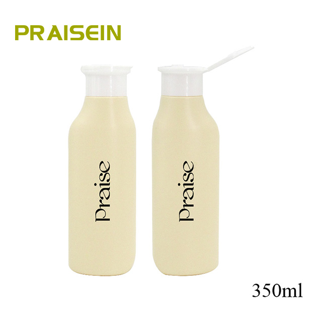 350ml extrusion type cosmetics shampoo bottle, PE material flip lotion bottle plastic packaging custom label