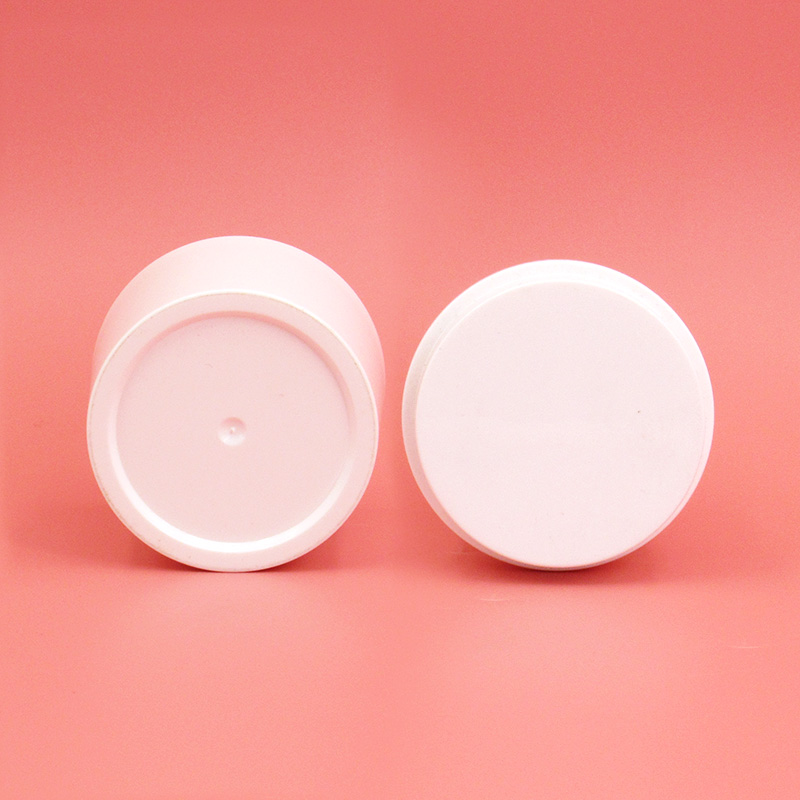 50ml round wide-mouthed empty cream jar, processing custom white smooth plastic cosmetic container jar with removable lining