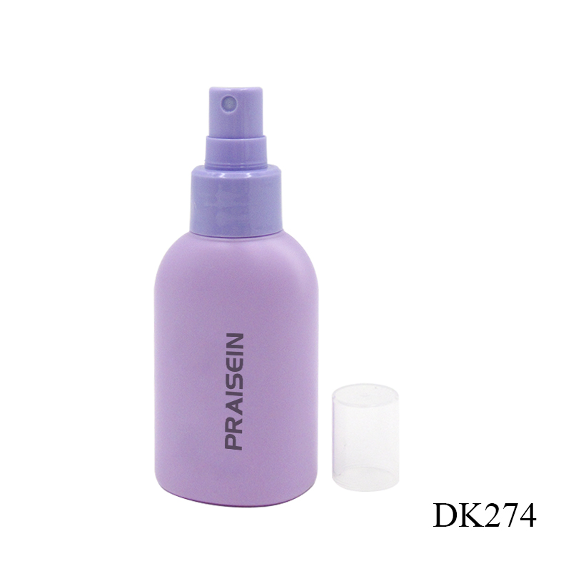 Factory produces empty plastic 100ml HDPE purple spray bottle with lid cosmetic bottle