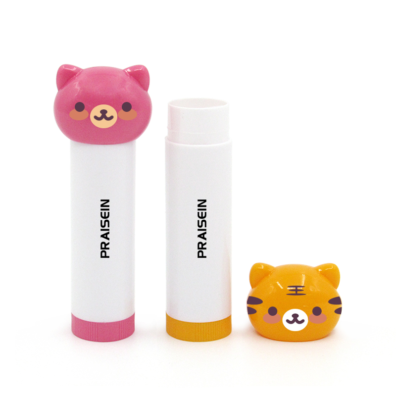 Colourful children's lip balm tube manufacturer wholesale bottom rotating round lip balm container cosmetic packaging