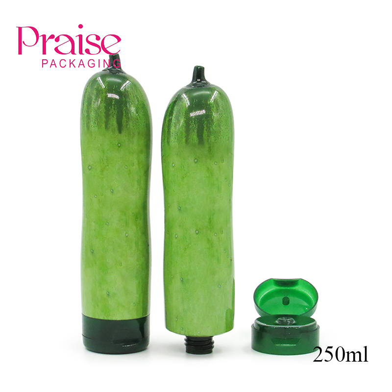 Wholesale cucumber shape 250ml empty Moisturizing Toner Bottle packaging, Plastic skin care lotion Gel bottle, for face and body