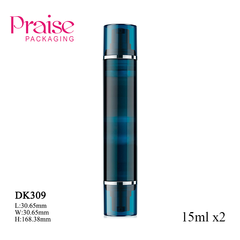 New item plastic cosmetic 30ml Double Pressed vacuum essence lotion empty bottle container skin care packaging