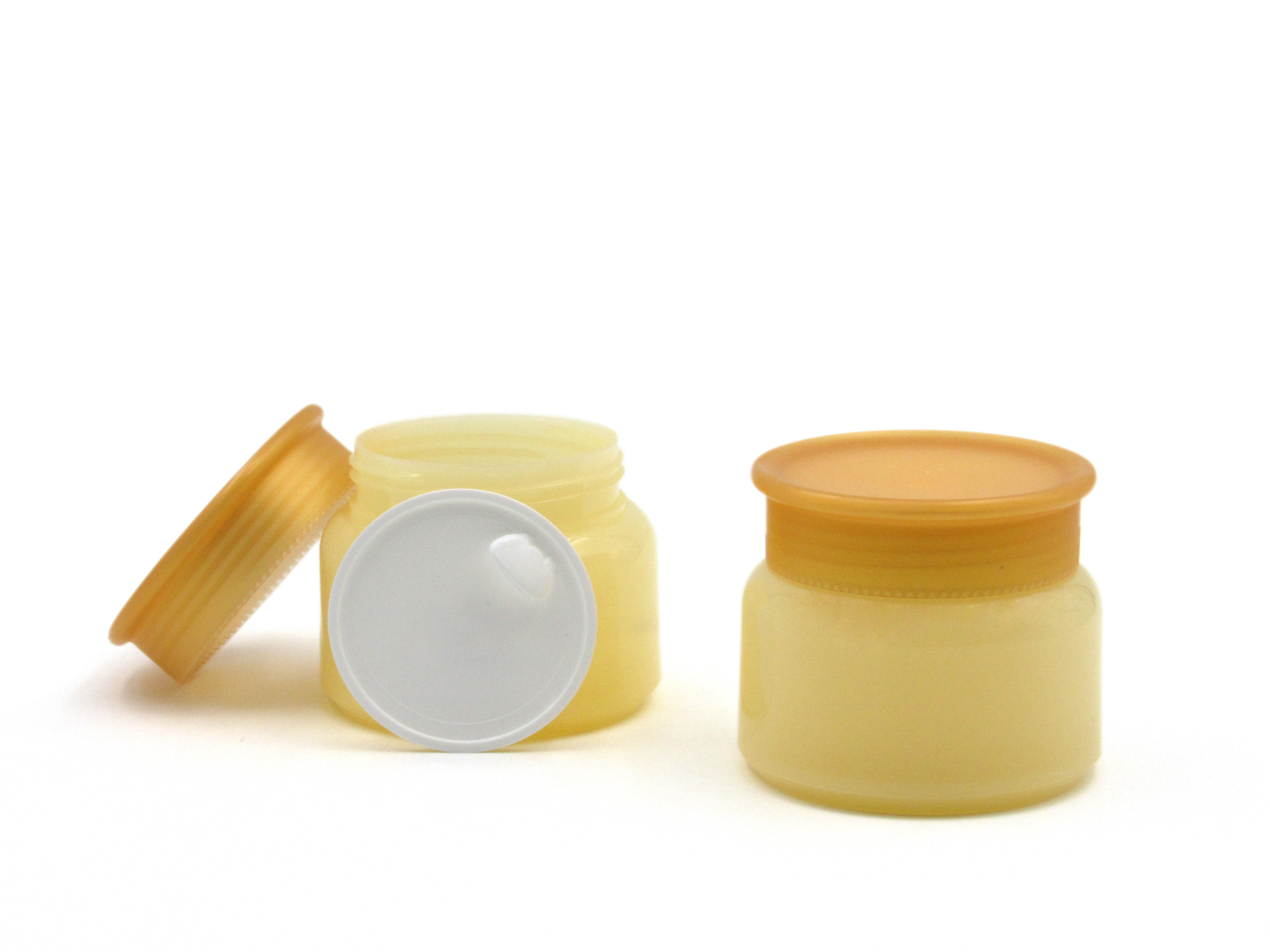 Private label 30ml/50ml/80ml plastic face cream container with lid, round skin care cream empty jar packaging material