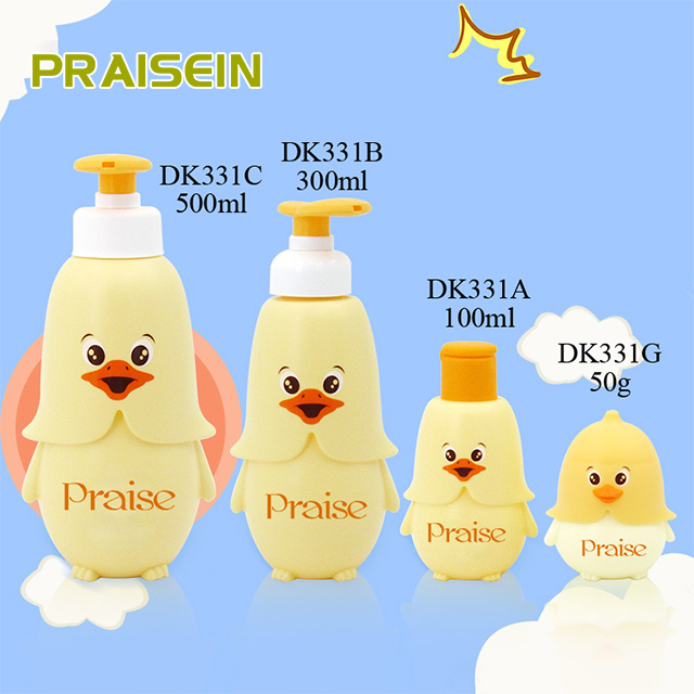 100ml/300ml/500ml cartoon baby shampoo bottle, PE plastic empty shower gel container with pump,50g face cream jar