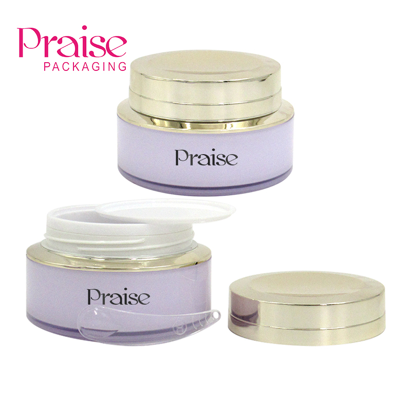 Factory price 100g empty acrylic cream jar with lining, round plastic cosmetic container packaging custom private label