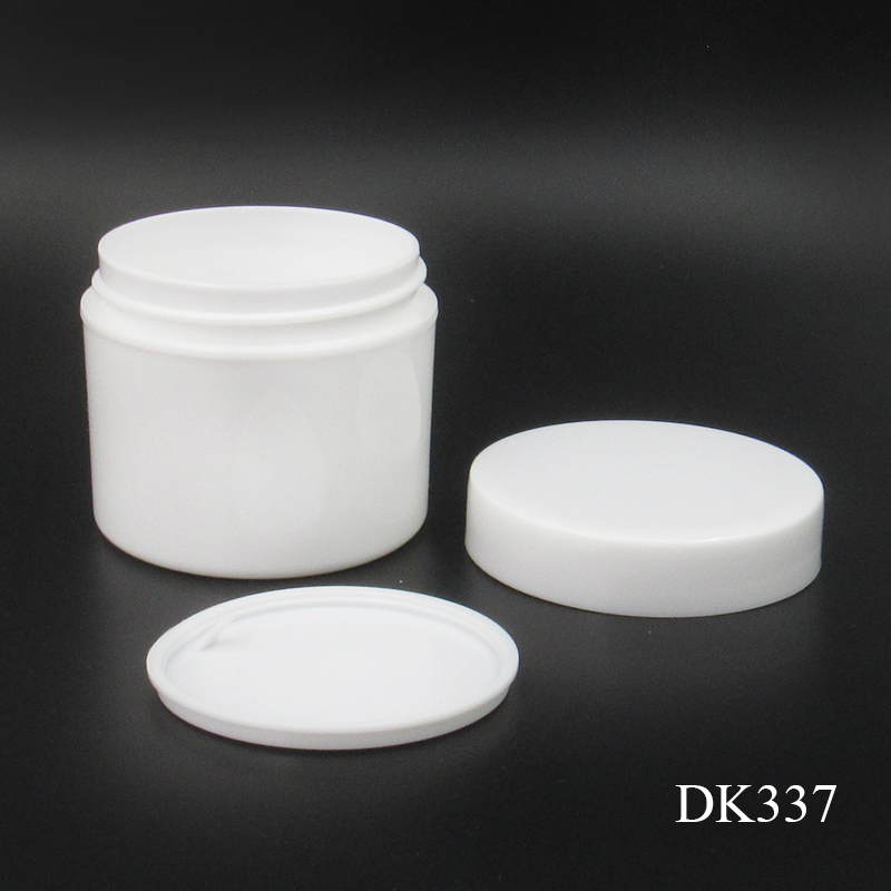 Round PP plastic wide mouth jar, 50g simple white cosmetic cream jars, face cream container packaging custom label