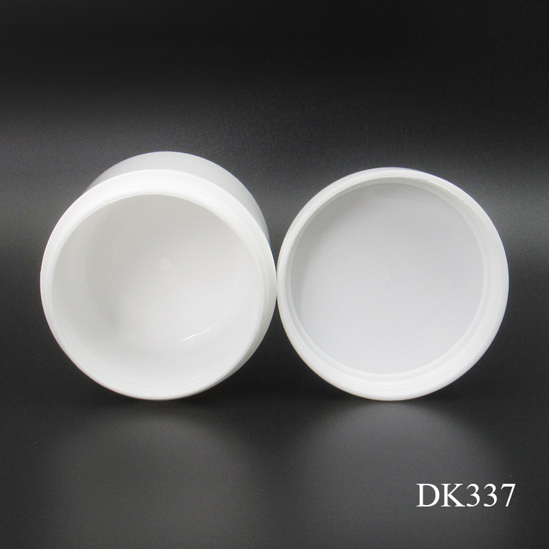 Round PP plastic wide mouth jar, 50g simple white cosmetic cream jars, face cream container packaging custom label