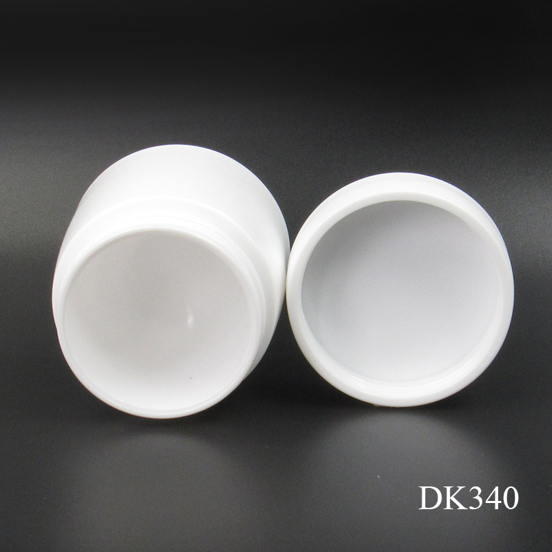 White plastic skin care cream jar wholesale custom printing 50g round wide mouth cream container with lid packaging