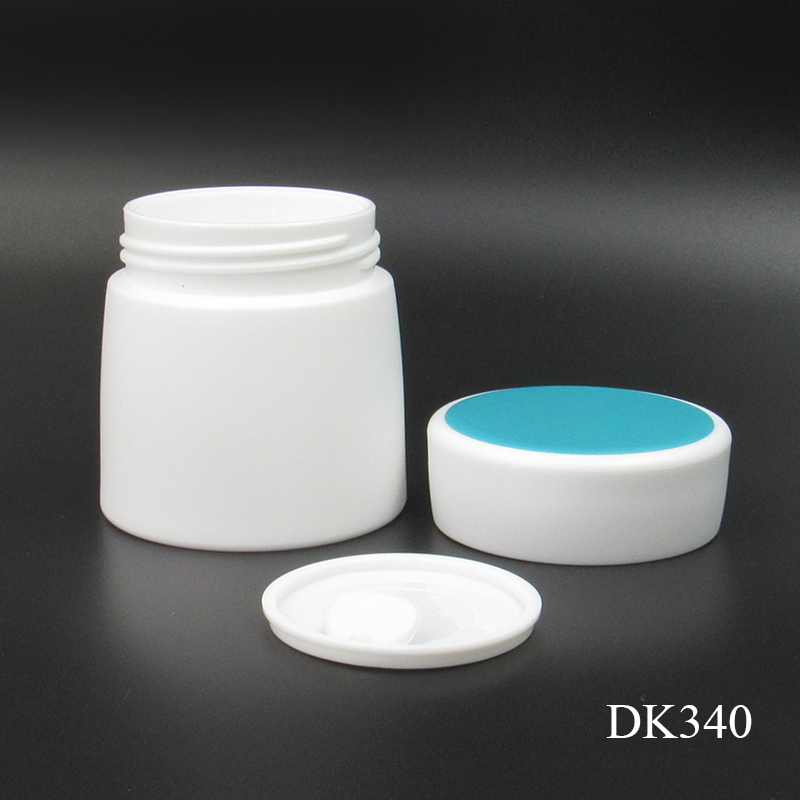 White plastic skin care cream jar wholesale custom printing 50g round wide mouth cream container with lid packaging