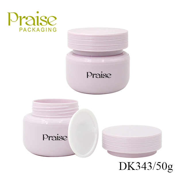 50g skin care packaging jar custom logo circular screw cap cream container, purple empty plastic jars