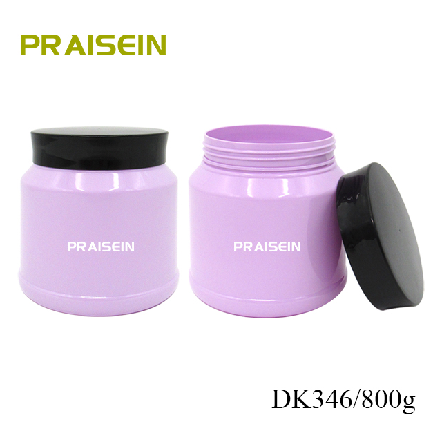 Customized cosmetic jar 800g PET plastic hair film jars with screw lid sold in factories